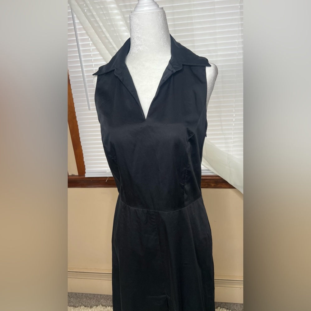 Ann Taylor Dress Womens 2 Black Sleeveless Collared Professional Work
